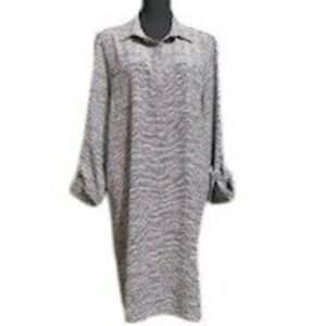 Dalia Shirt Dress Animal Print Long Sleeve Collared Casual XL